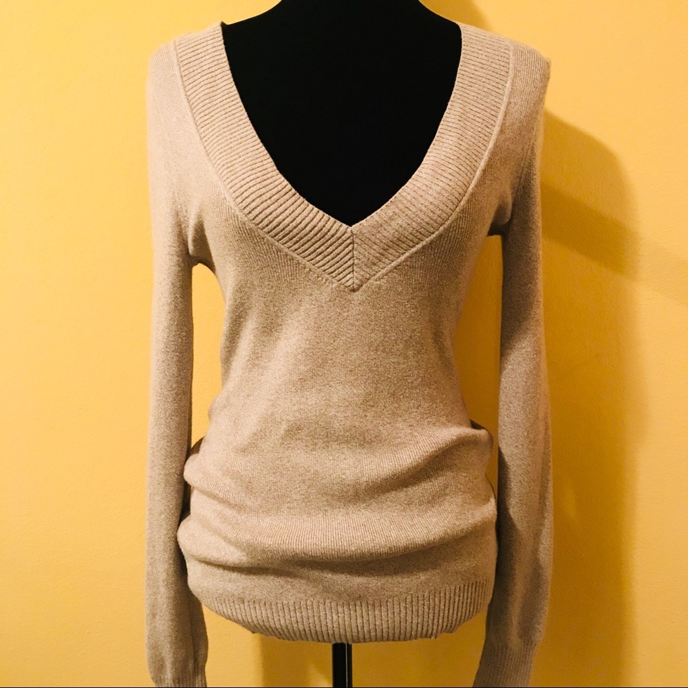 Ribbed V-Neck Sweater